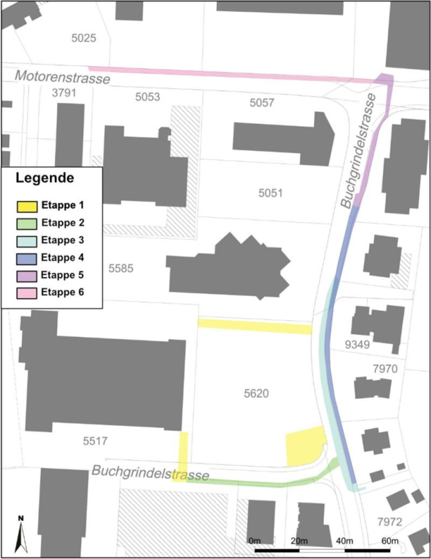 Situationsplan Baustelle Buchgrindelstrasse