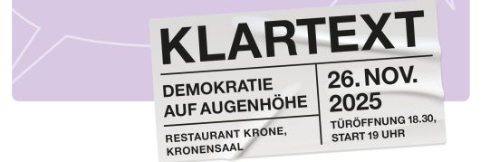 Veranstaltung "Klartext – Demokratie auf Augenhöhe"