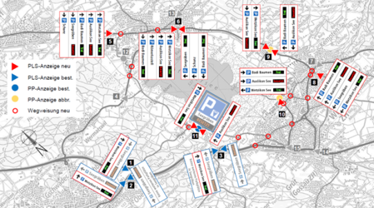 Parkleitsystem erleichtert das Auffinden freier Parkplätze rund um den Pfäffikersee